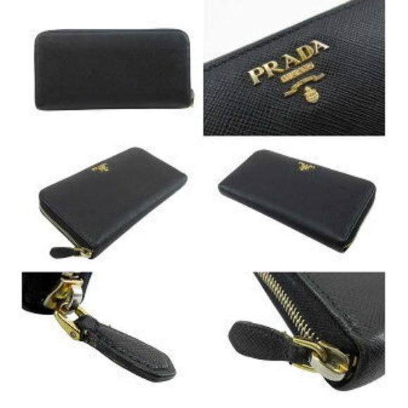 Prada Zip Saffiano Black Long Wallet - Picture 1 of 5